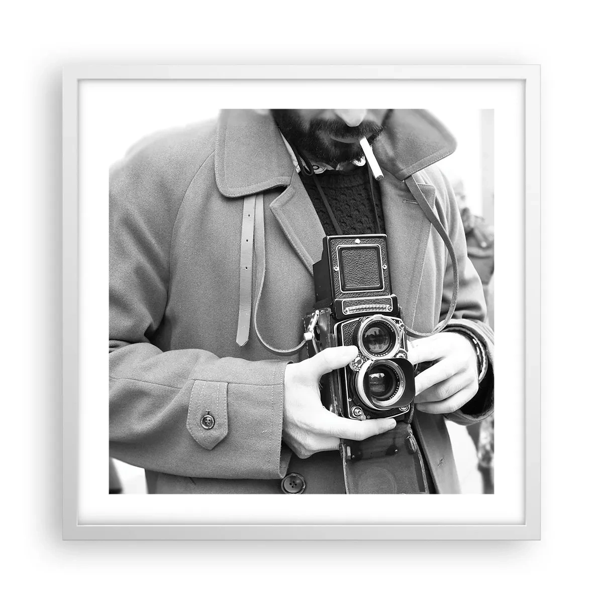 Affiche dans un cadre blanc - Poster - Dans un style rétro - 50x50 cm