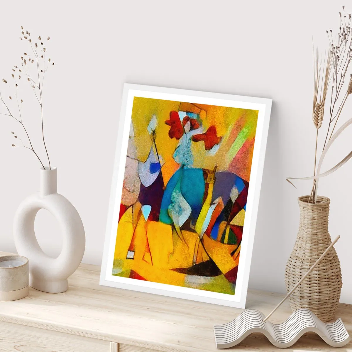 Affiche dans un cadre blanc - Poster - Soleil - vie - joie - 30x40 cm