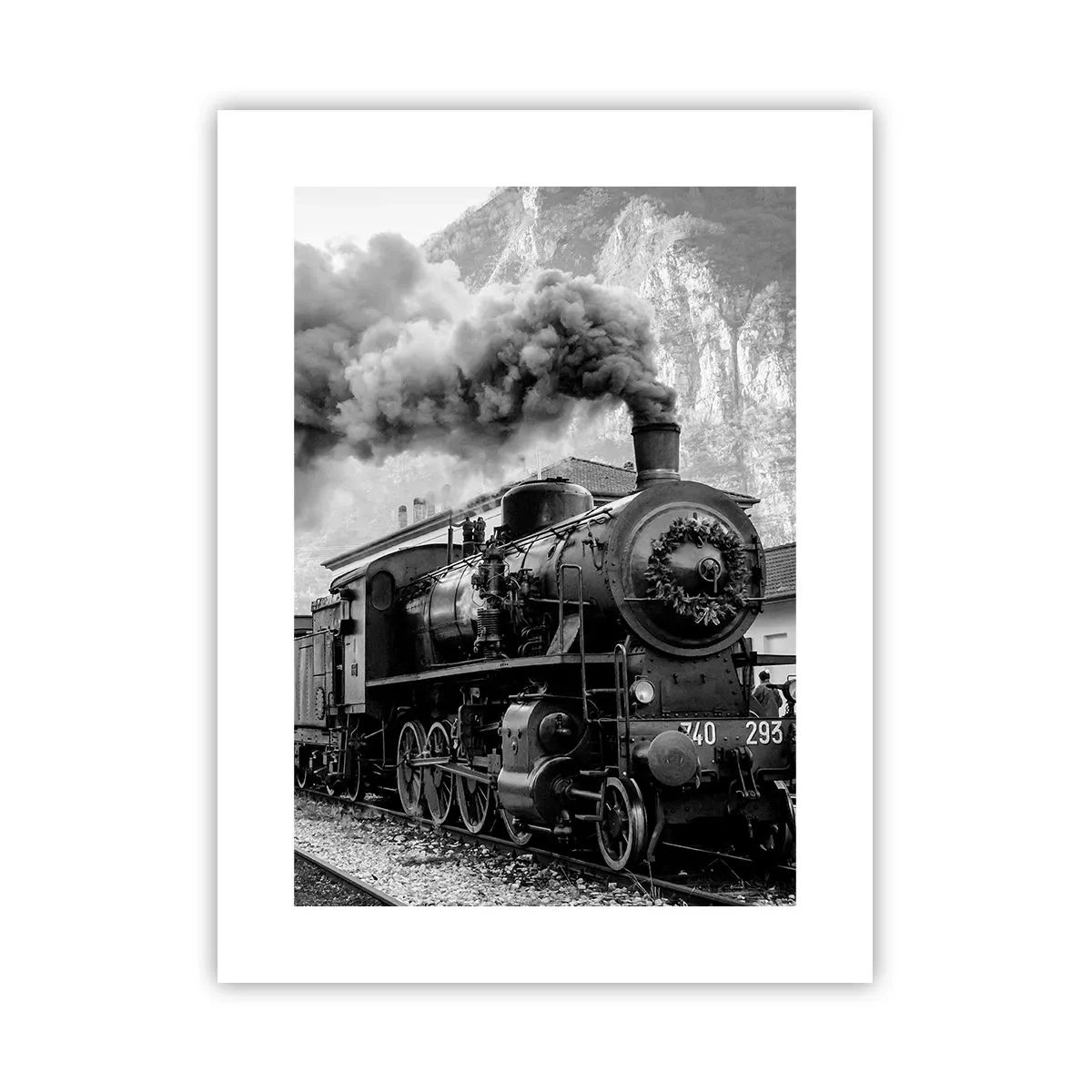 Affiche - Poster - Attend à la gare... - 30x40 cm