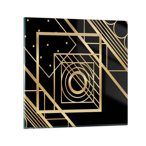 Impression sur verre - Image sur verre - Géométrie en or - 30x30 cm