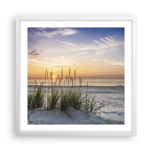 Affiche dans un cadre blanc - Poster - Regarde, pense, ressent - 50x50 cm