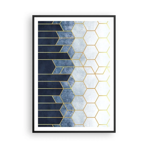 Affiche dans un cadre noir - Poster - Composition en rythme syncopé - 70x100 cm