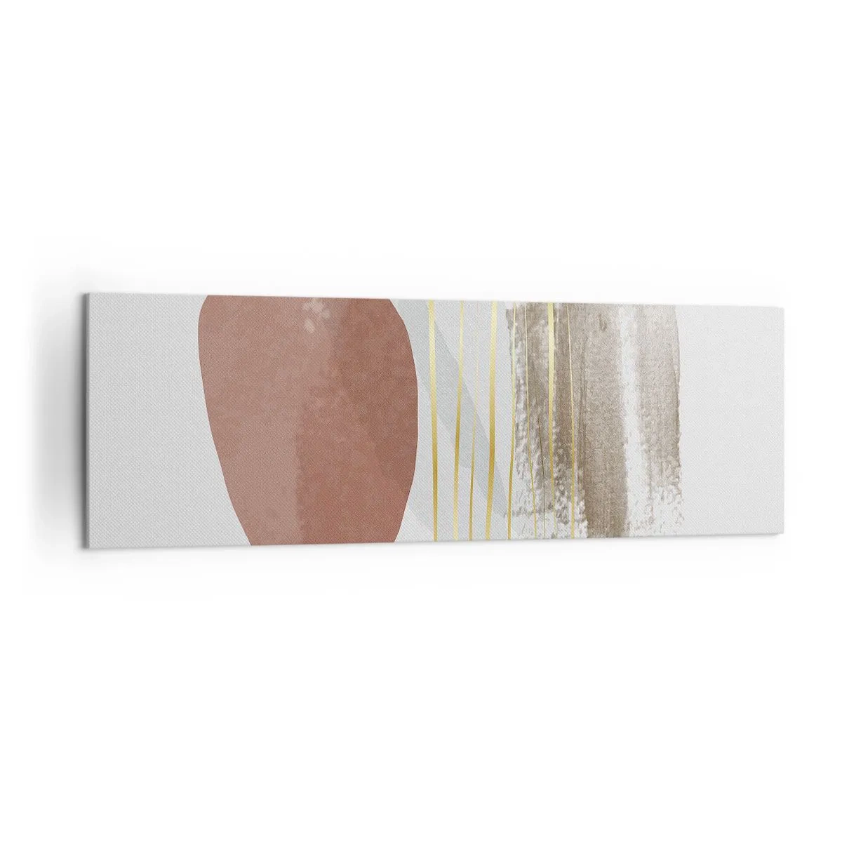 Impression sur toile - Image sur toile - Composition abstraite dans les tons beige et or - 160x50cm - Colonnade abstraite - Décoration murale moderne pour le salon et la chambre ARTTOR