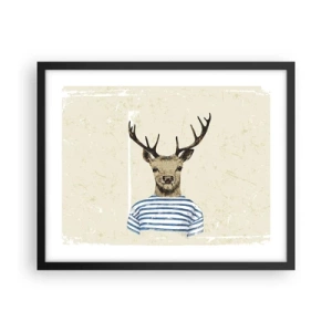 Affiche dans un cadre noir - Poster - Parce que j'aime les chemises rayées - 50x40 cm