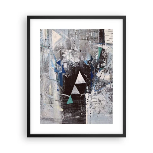 Affiche dans un cadre noir - Poster - Ordre prioritaire des triangles - 40x50 cm