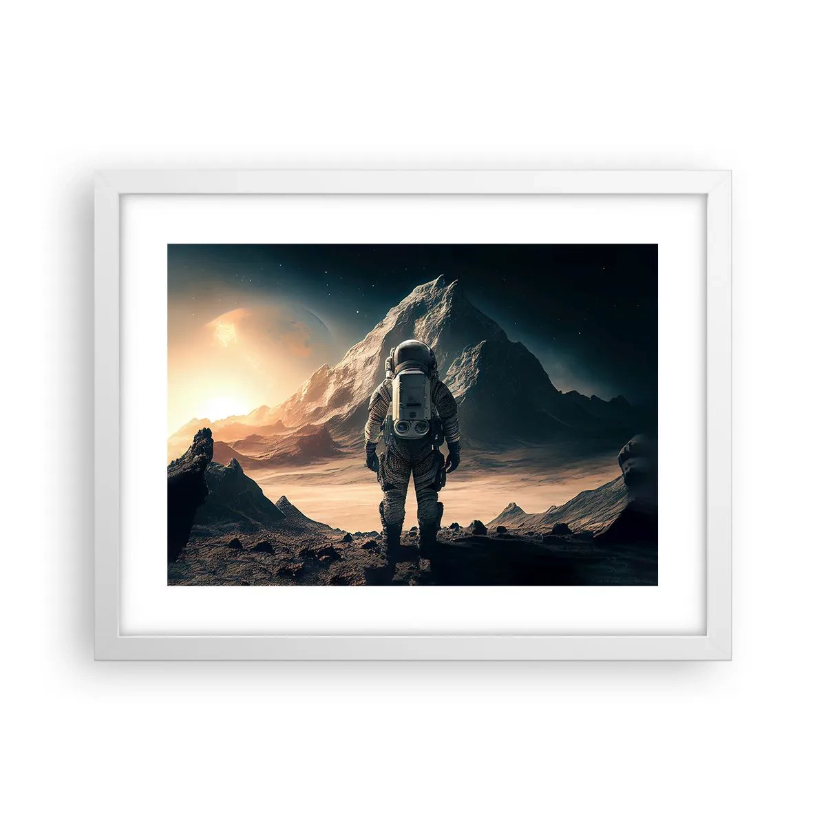 Affiche dans un cadre blanc - Poster - Nouveau défi - 40x30 cm