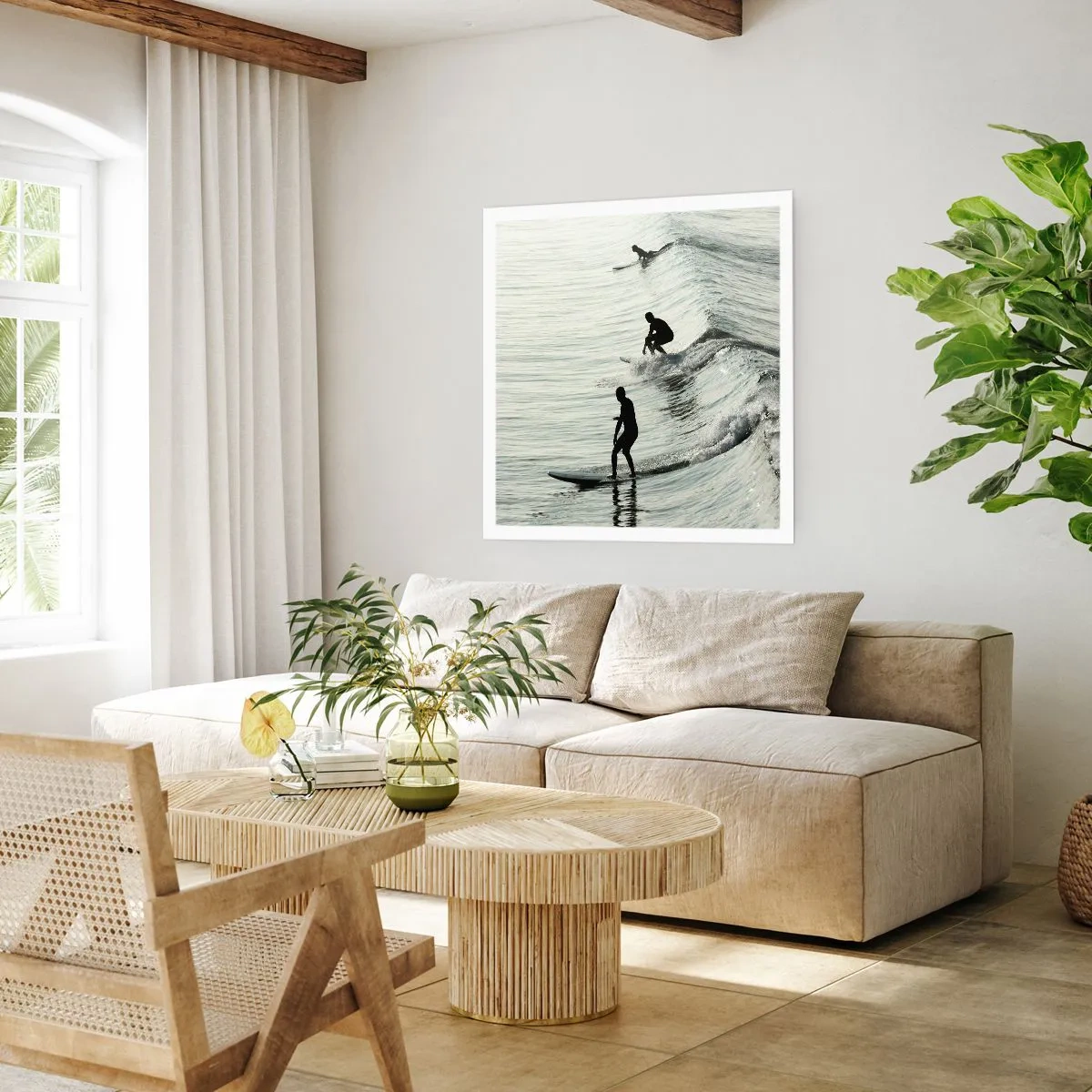 Affiche - Poster - A la rencontre de la vague - 60x60 cm