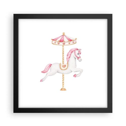 Affiche dans un cadre noir - Poster - Les sabots en avant - 30x30 cm