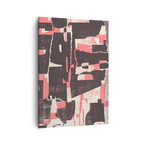 Impression sur toile - Image sur toile - Une composition abstraite dans les tons de rose et de marron. - 50x70cm - Tout ce tapage - Décoration murale moderne pour le salon et la chambre ARTTOR