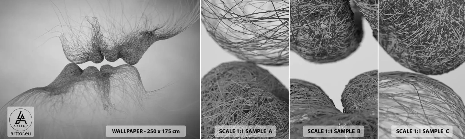 Échantillon de Papier Peint Autocollant Deluxe Sticker - La bise du vent - Abstraction, Graphique, Amour - 100x30 cm