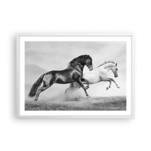 Affiche dans un cadre blanc - Poster - Anges et démons - 70x50 cm