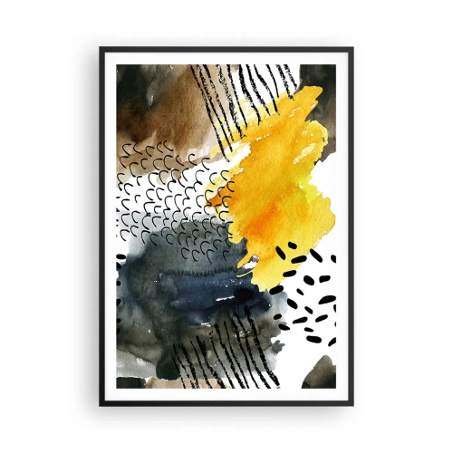 Affiche dans un cadre noir - Poster - Rencontre des éléments - 70x100 cm