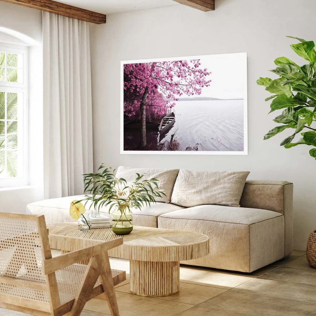 Affiche - Poster - Dans un silence rose - 70x50 cm