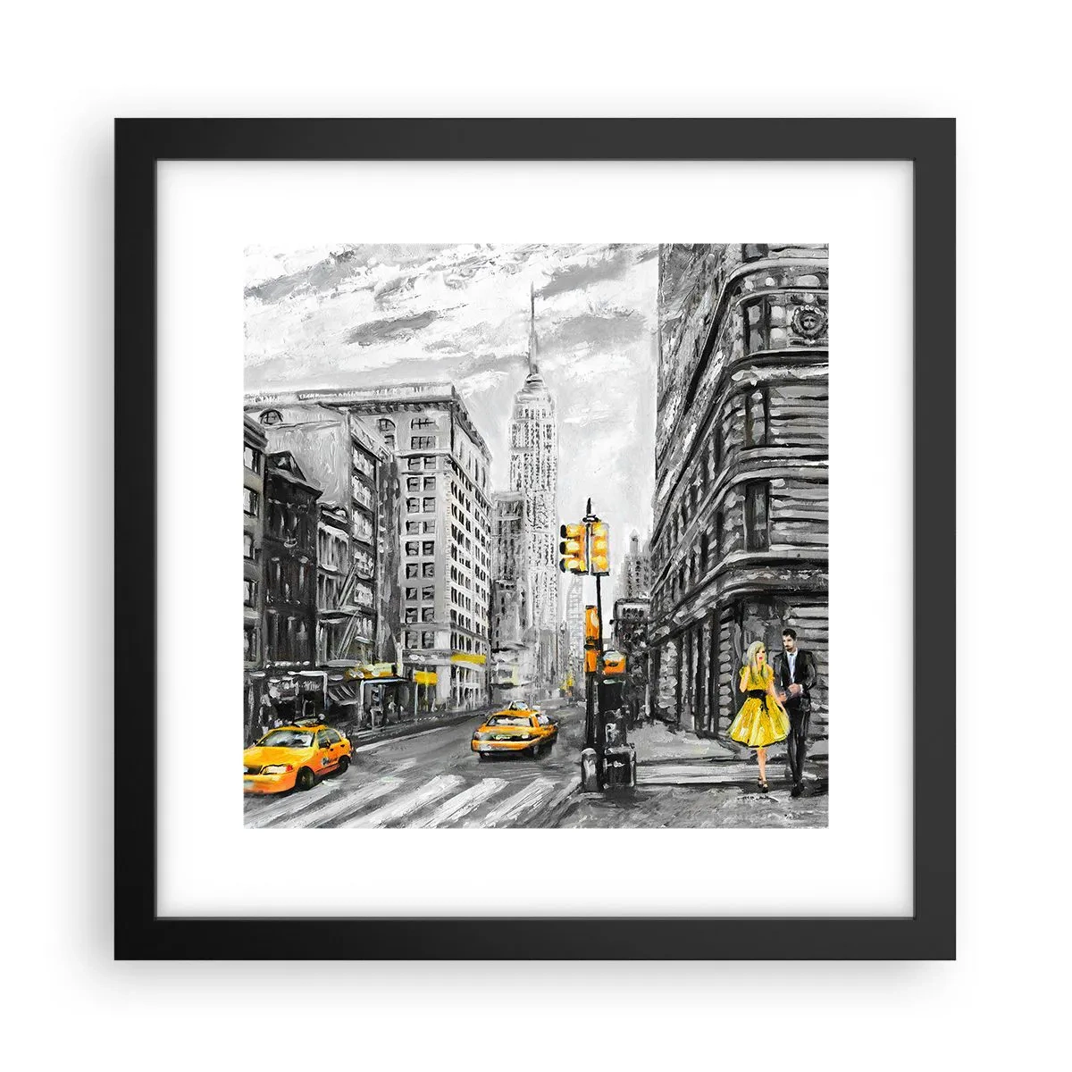 Affiche dans un cadre noir - Poster - Une histoire new-yorkaise - 30x30 cm