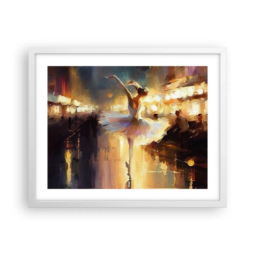 Affiche dans un cadre blanc - Poster - Miracle dans la rue - 50x40 cm