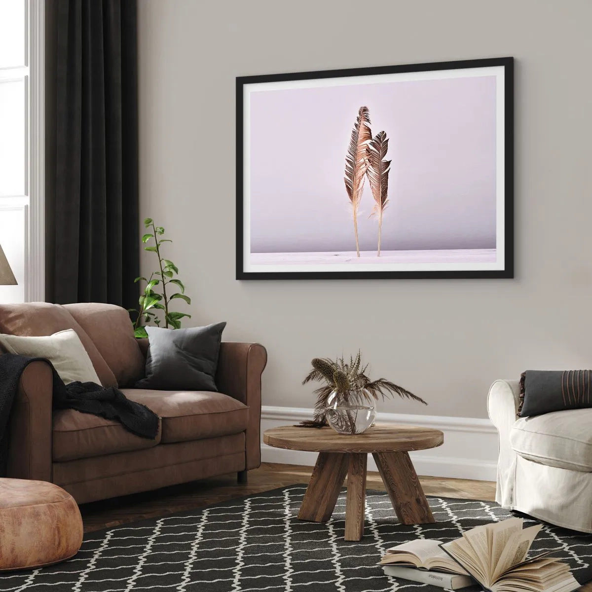 Affiche dans un cadre noir - Poster - Face au néant - 50x40 cm