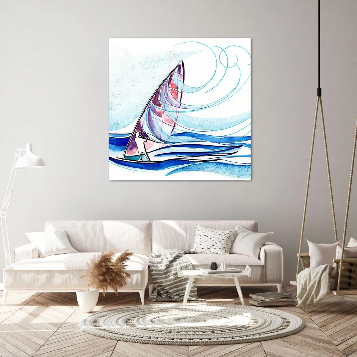 Impression sur toile - Image sur toile - Avec le vent au rythme des vagues - 70x70 cm
