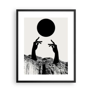 Affiche dans un cadre noir - Poster - Composition surréaliste : le soleil et le reste - 40x50 cm