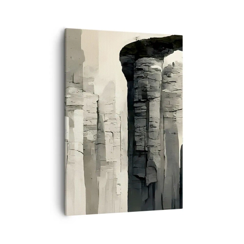 Impression sur toile - Image sur toile - Colonnes historiques dans un cadre monochrome atmosphérique - 50x70cm - La majesté de l'Antiquité - Décoration murale moderne pour le salon et la chambre ARTTOR