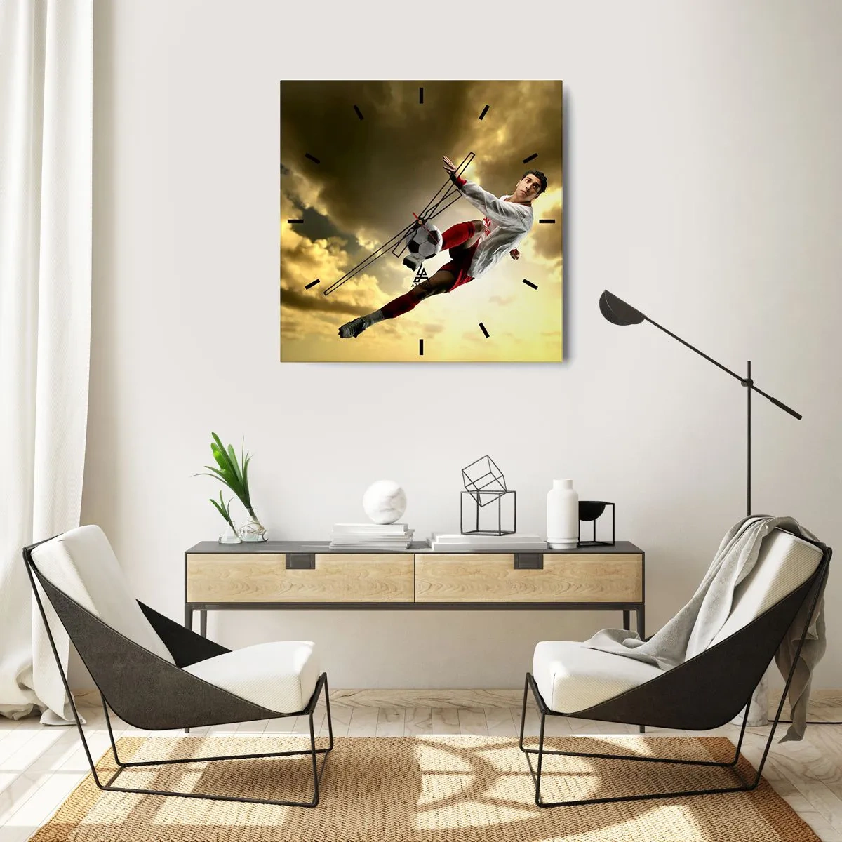 Horloge murale - Pendule murale - Le paradis du football - 40x40 cm