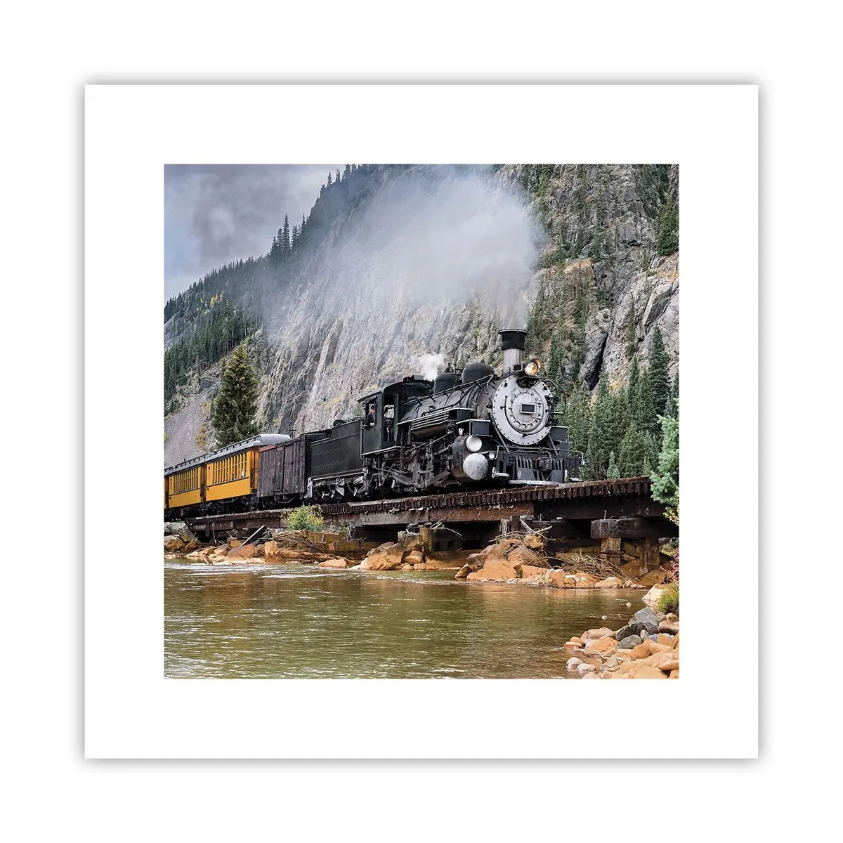 Affiche - Poster - Et lui jusqu'où? Jusqu'où? - 30x30 cm