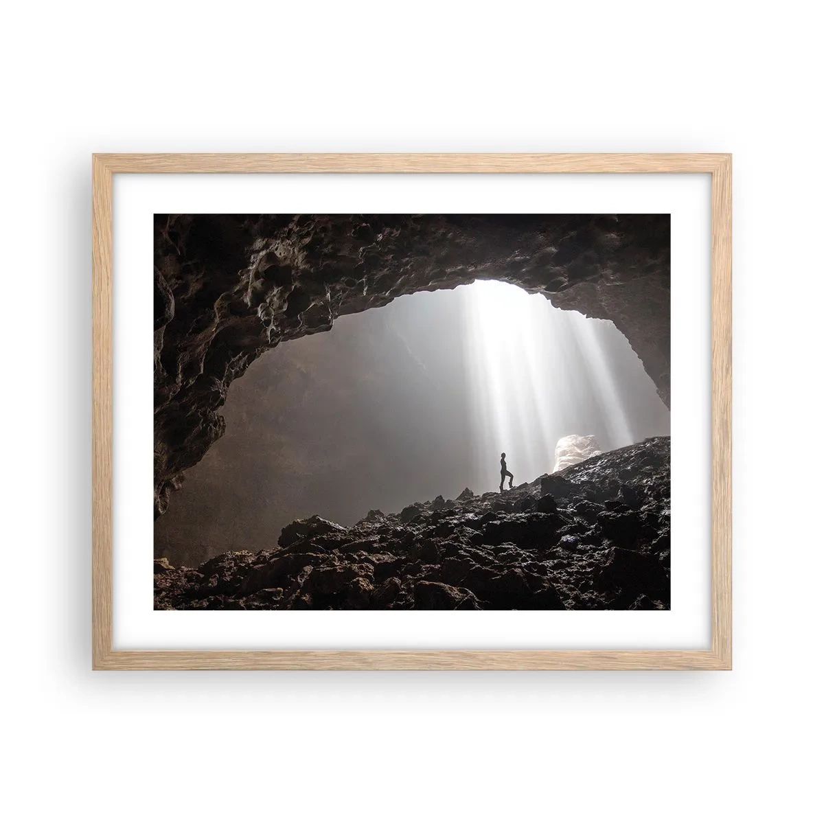 Affiche dans un chêne clair - Poster - Grotte lumineuse - 50x40 cm