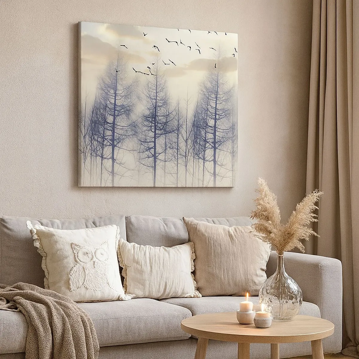 Impression sur toile - Image sur toile - L'âme de la forêt - 30x30 cm