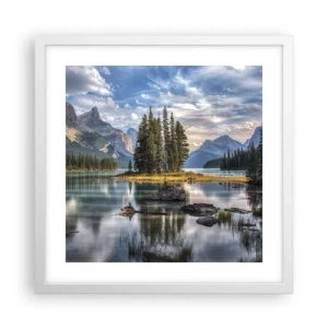 Affiche dans un cadre blanc - Poster - Sous les grandes eaux claires - 40x40 cm