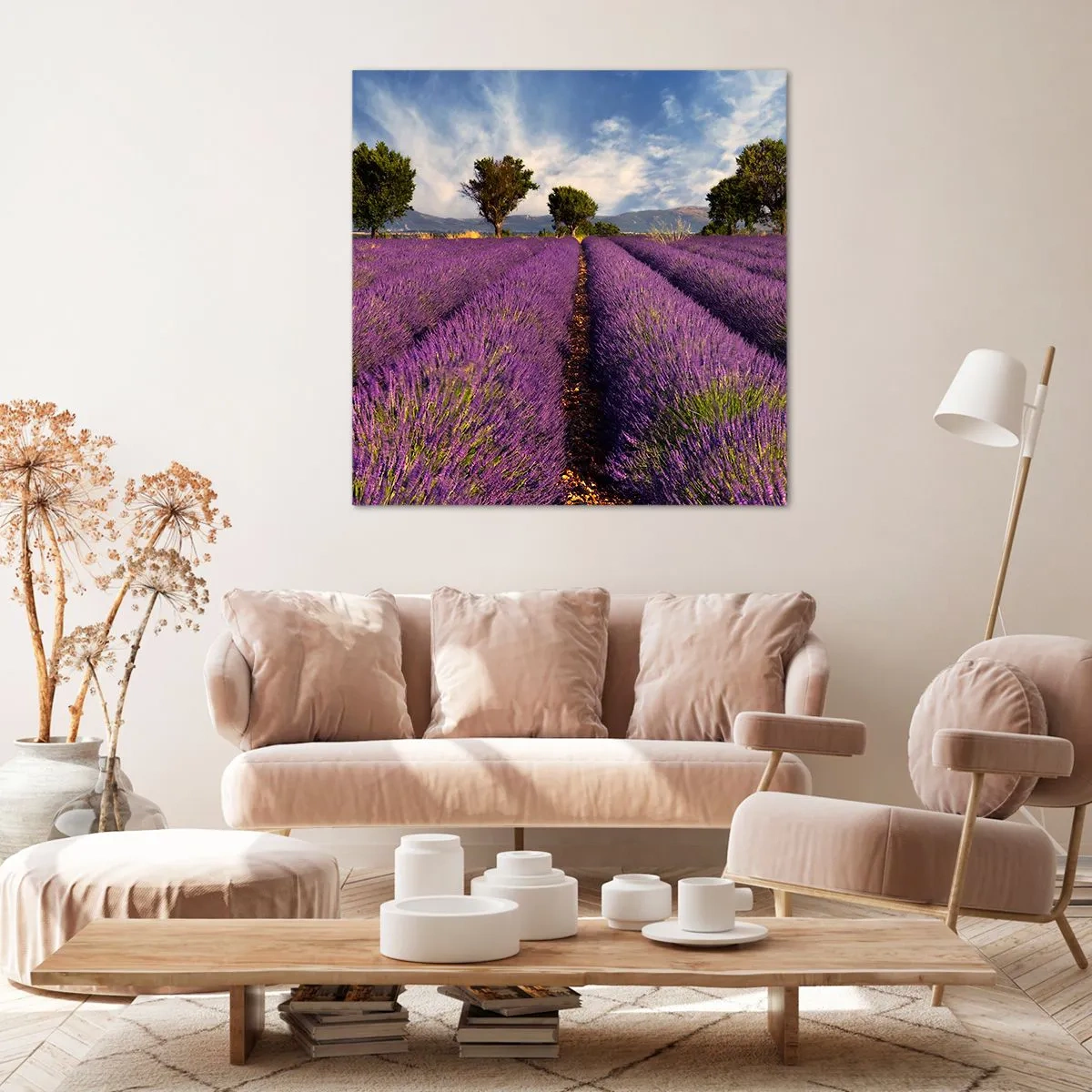 Impression sur toile - Image sur toile - Champs de lavande - 70x70 cm
