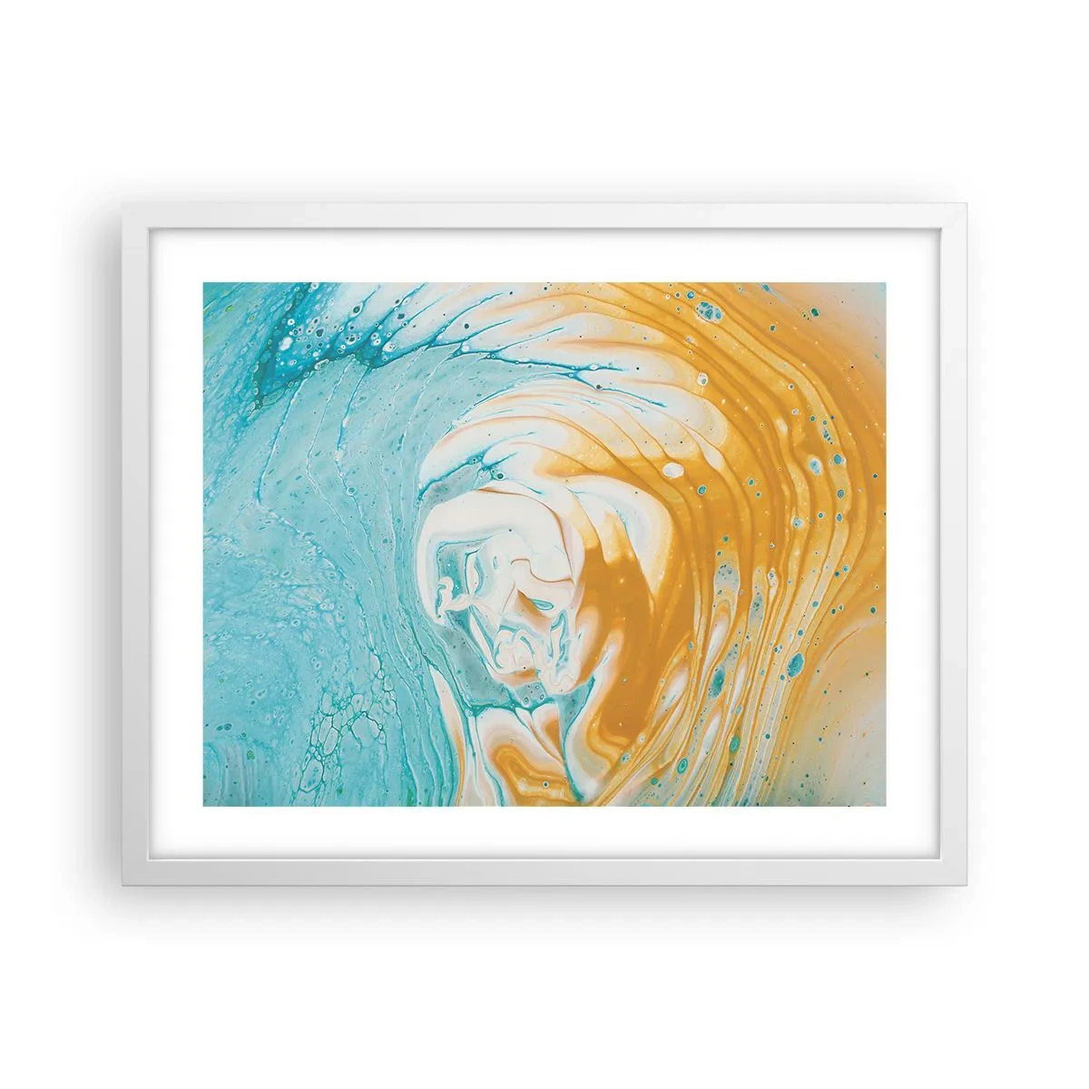 Affiche dans un cadre blanc - Poster - Tourbillon pastel - 50x40 cm