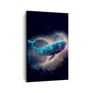 Impression sur toile - Image sur toile - Une baleine spatiale avec une galaxie en arrière-plan - 80x120cm - Un tel monde existe… - Décoration murale moderne pour le salon et la chambre ARTTOR