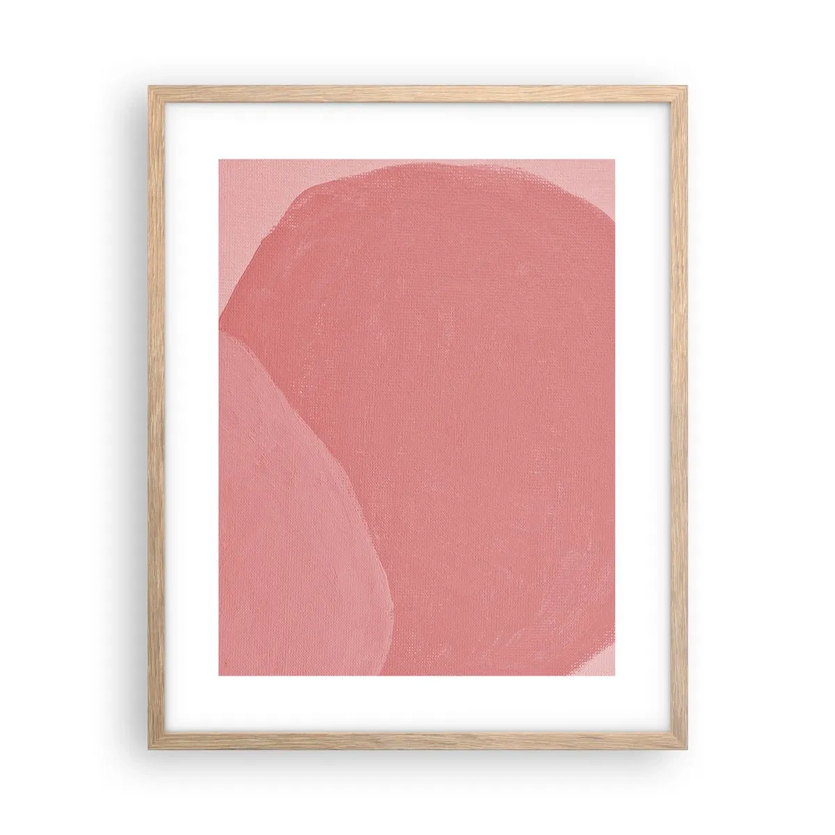 Affiche dans un chêne clair - Poster - Composition organique en rose - 40x50 cm