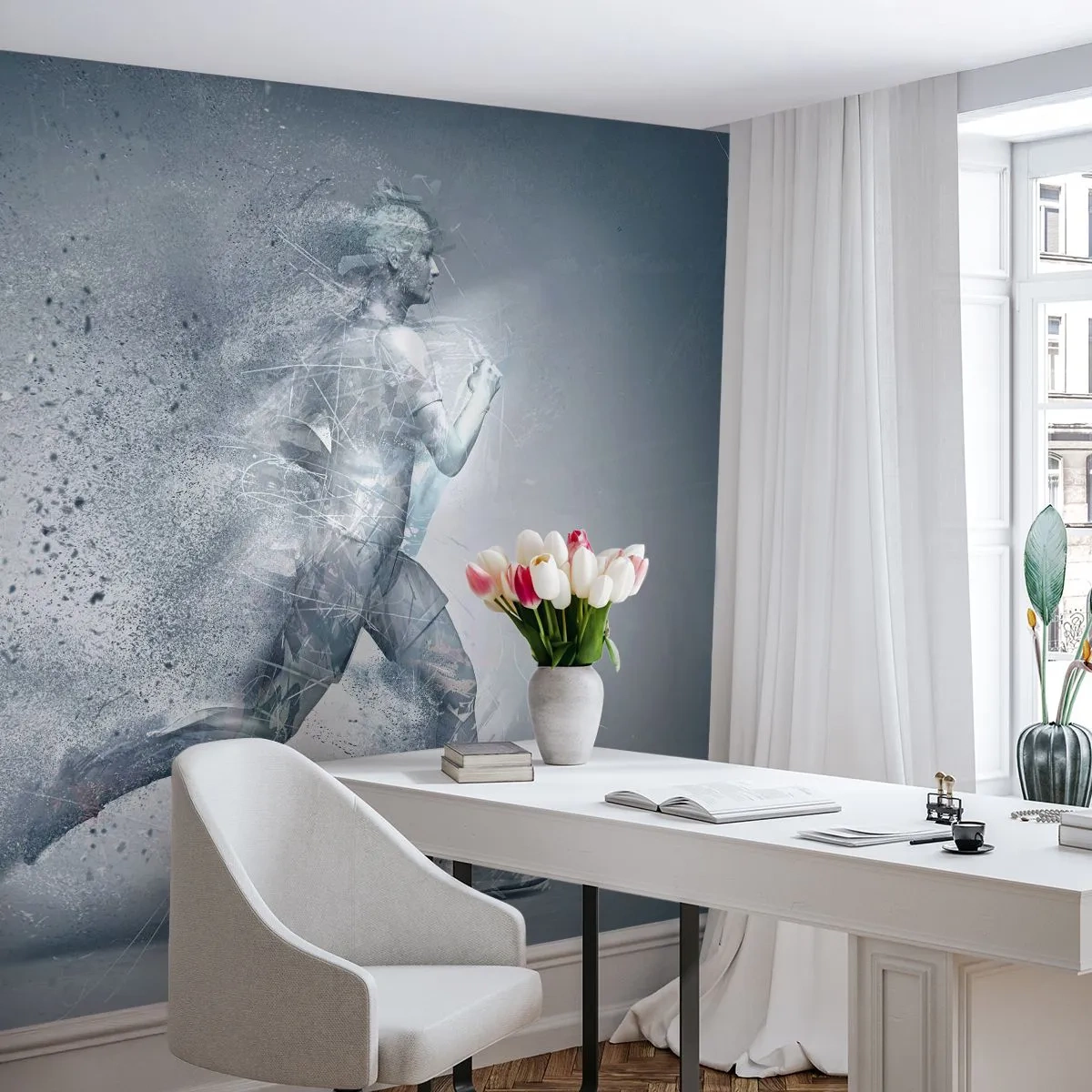 Papier Peint Photo Premium Canvas - Une énergie cristalline - Abstraction, Graphique, Coureur - 500x350 cm