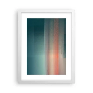 Affiche dans un cadre blanc - Poster - Résumé : vagues de lumière - 30x40 cm