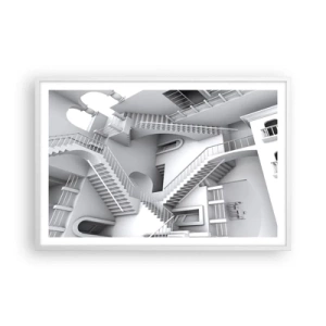 Affiche dans un cadre blanc - Poster - Paradoxes spatiaux - 91x61 cm