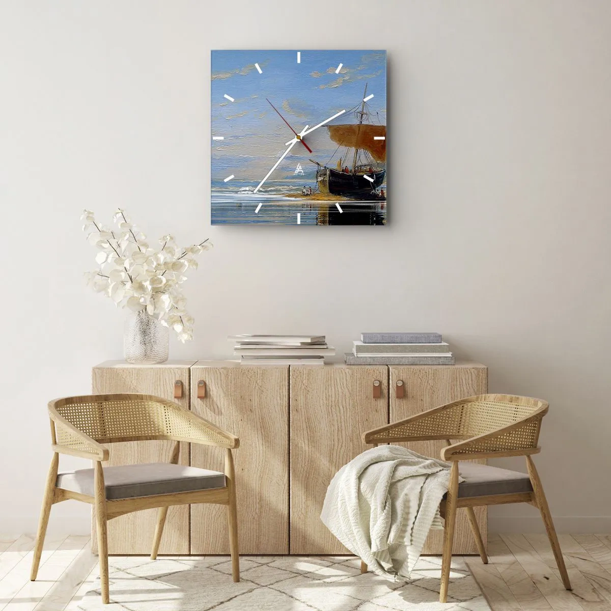 Horloge murale - Pendule murale - Eau, terre, air - 30x30 cm