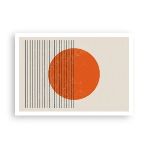 Affiche - Poster - Soleil minimaliste aux lignes géométriques - 100x70cm - Toujours le soleil - Décoration murale moderne pour le salon et la chambre ARTTOR