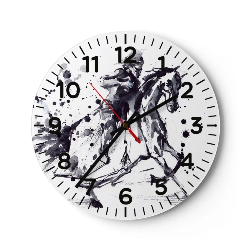 Horloge murale - Pendule murale - Chevalier noir - 40x40 cm