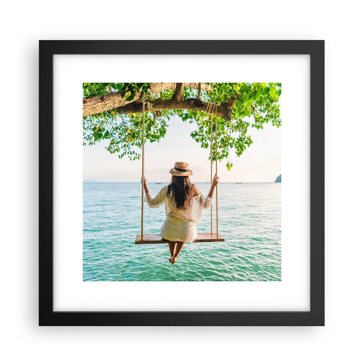 Affiche dans un cadre noir - Poster - La vie est belle - 30x30 cm