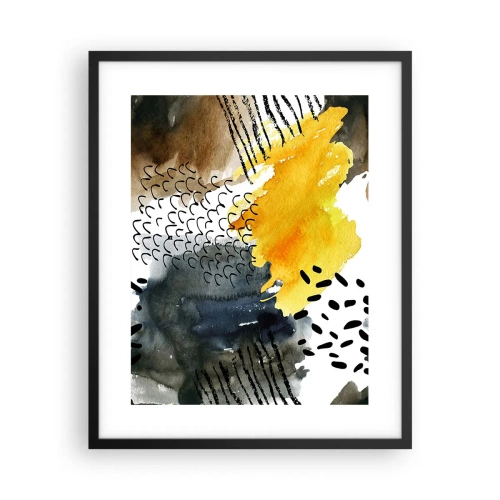 Affiche dans un cadre noir - Poster - Rencontre des éléments - 40x50 cm