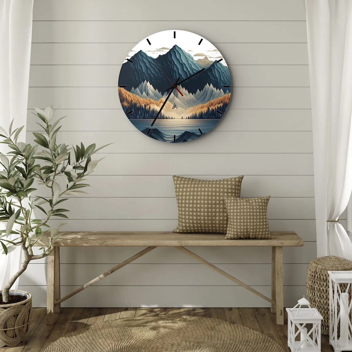 Horloge murale - Pendule murale - Paysage de montagne parfait - 40x40 cm
