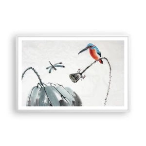 Affiche dans un cadre blanc - Poster - La vie du champ - 91x61 cm