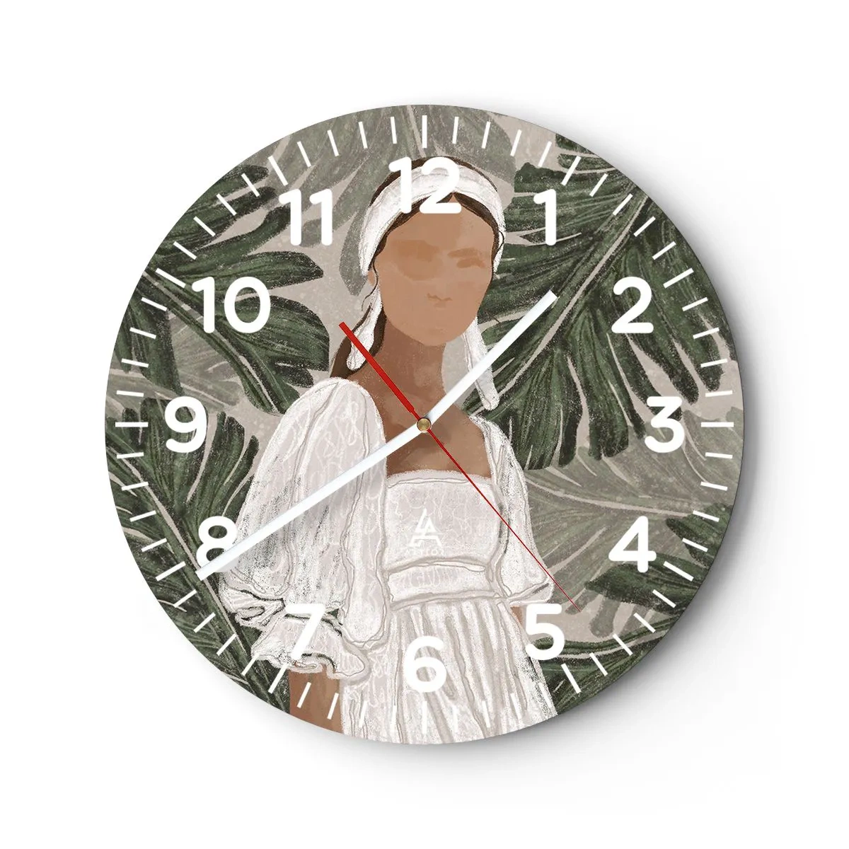 Horloge murale - Pendule murale - Portrait exotique - 40x40 cm