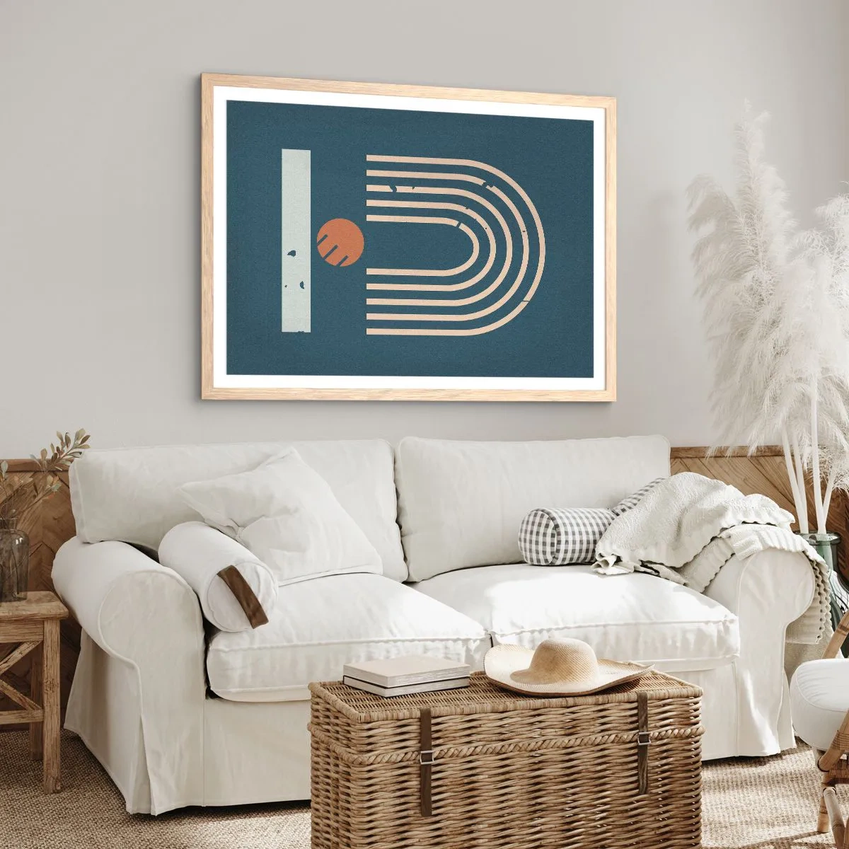 Affiche dans un chêne clair - Poster - Géométrie sur la grenade - 50x40 cm