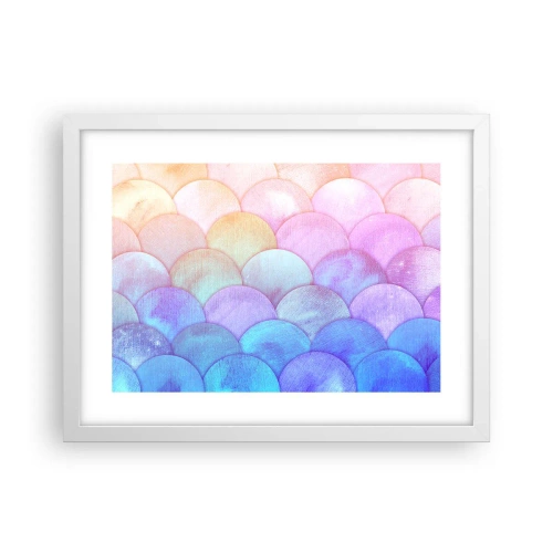 Affiche dans un cadre blanc - Poster - Écailles de perles - 40x30 cm