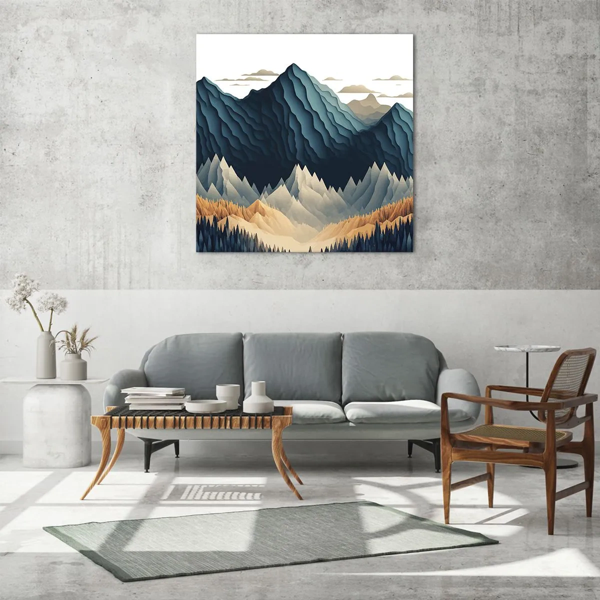 Impression sur verre - Image sur verre - Paysage de montagne parfait - 50x50 cm