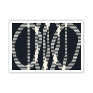 Affiche - Poster - Lignes géométriques dans des tons clairs sur un fond sombre - 100x70cm - Une tentative de briser l'obscurité - Décoration murale moderne pour le salon et la chambre ARTTOR