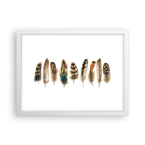 Affiche dans un cadre blanc - Poster - Variation à plumes - 40x30 cm