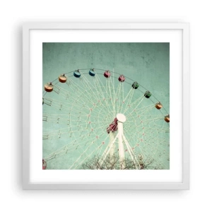 Affiche dans un cadre blanc - Poster - Nous vous invitons à vous amuser - 40x40 cm