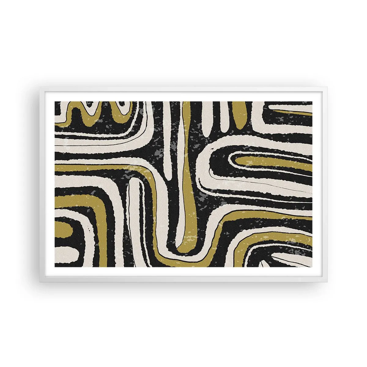 Affiche dans un cadre blanc - Poster - Composition : routes et ruelles - 91x61 cm